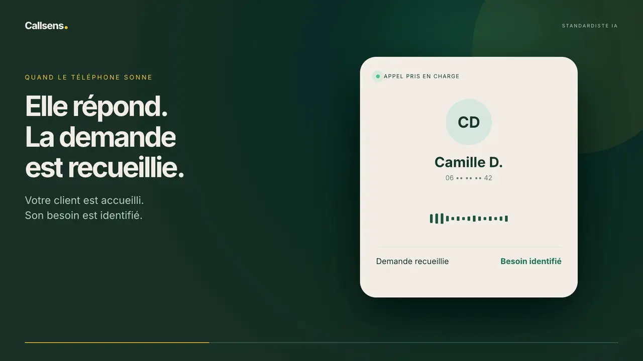 Illustration : Callsens recueille la demande d’un appelant